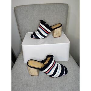 Splendid Baron Fringed Block Heel Slide Mule Size 7.5